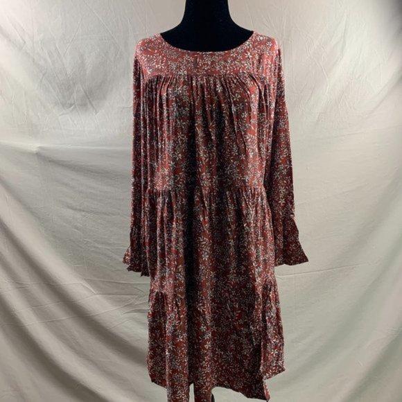 Boho Floral Flounce Sleeve Smock Dress - Picture 7 of 7